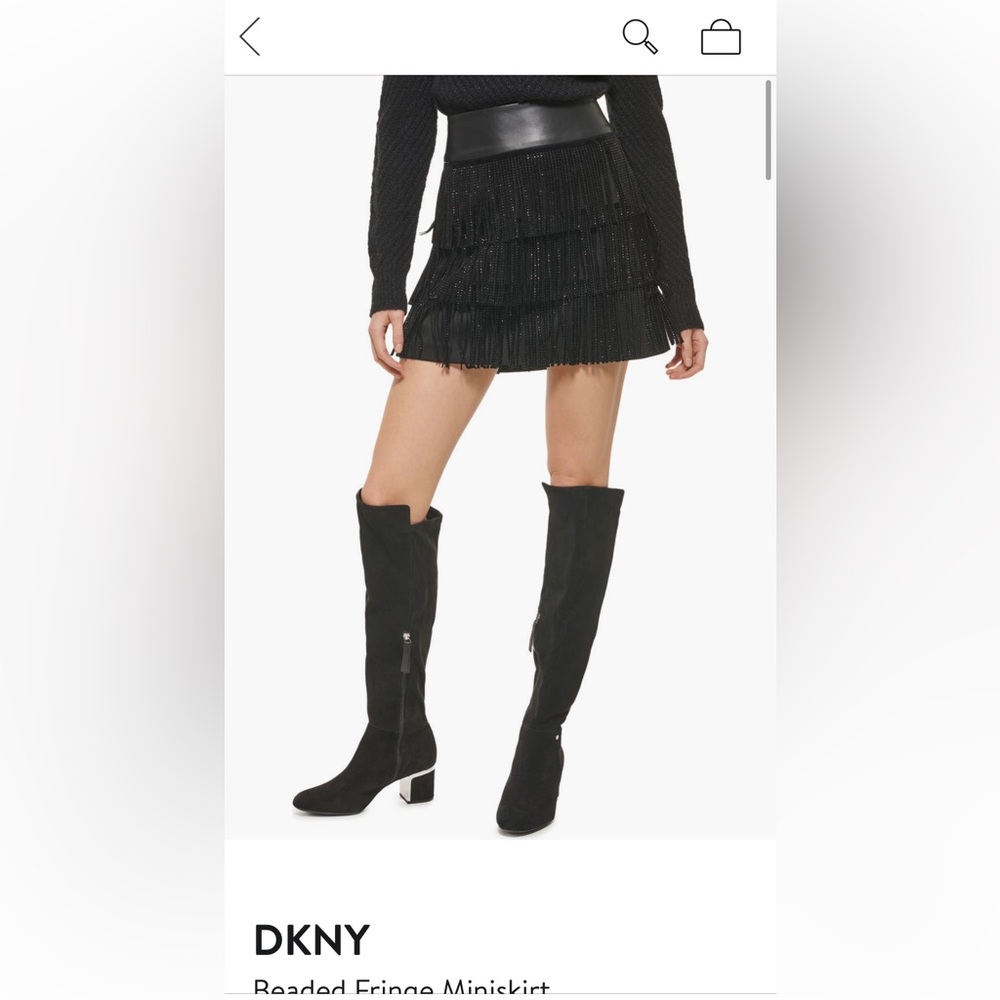 DKNY fringe mini skirt worn once size 12